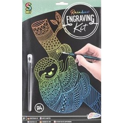 Vyškrabovací obrázek A4 duhový Lenochod – Sleviste.cz