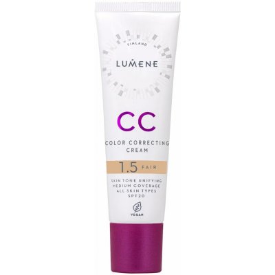 Lumene Color Correcting CC krém pro jednotný tón pleti SPF20 1.5 Fair 30 ml – Zboží Mobilmania