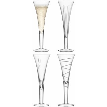 LSA International Charleston sklenice flétny na šampaňské nebo sekt 200 ml čiré 4ks