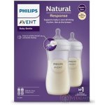 Avent láhve Natural Response průhledná dudlík pro podporu rytmu pití 330 ml 2 ks – Zboží Dáma