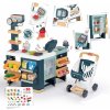 Dětský obchůdek Smoby Obchod elektronický smíšené zboží s chladničkou Maxi Market s pokladnou váhou skenerem a 50 doplňků 90 cm výška