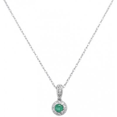 Beny Jewellery Smaradgový přívěsek s diamanty z bílého zlata 2050399 – Zboží Mobilmania