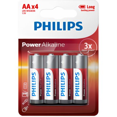 Philips Power Alkaline AA 4KS LR6P4B/10 – Zboží Mobilmania