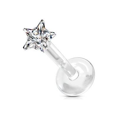 Šperky4U BioFlex piercing do brady hvězdička LB0030C-1206 – Zboží Dáma