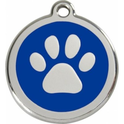 Red Dingo známka Paw Print Navy Tlapka modrá M 30 mm – Zboží Dáma