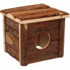 Domek pro hlodavce Small Animal Domek dřevěný s kůrou 15,5 x 15,5 x 14 cm