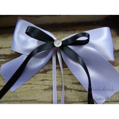 Atlasová mašle na auto bílá s černou – Hledejceny.cz