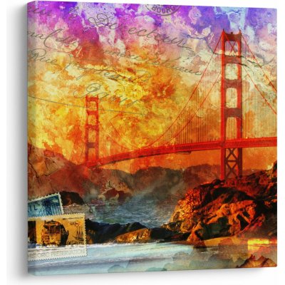 Obraz - Golden Gate, San Francisco, Kalifornie, jednodílný 30x30 cm – Hledejceny.cz