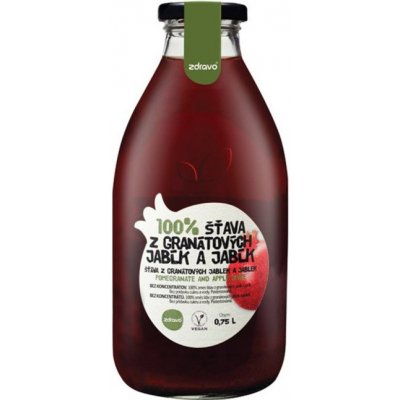 Zdravo Organic Šťáva granátové jablko - jablko 100% 0,75 l