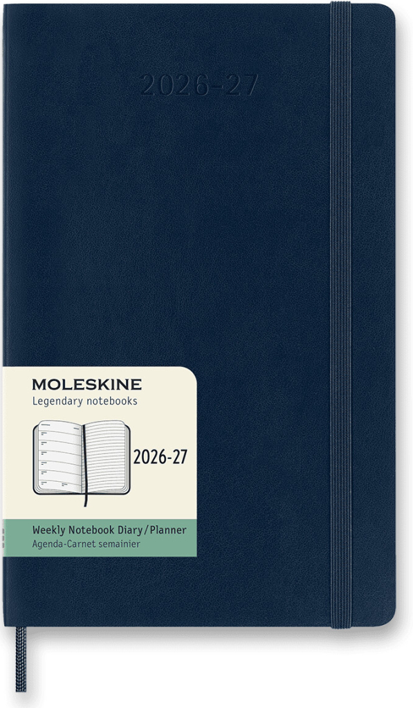 Moleskine A5 týdenní 2026-27 modrý
