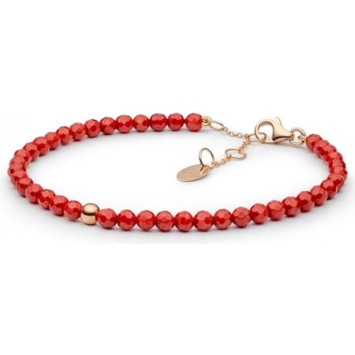 Gaura Pearls luxusní náramek s pravými korály Patricia 224-98B červená