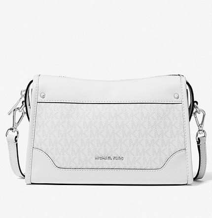 Michael Kors Harrison large crossbody kabelka logo bílá