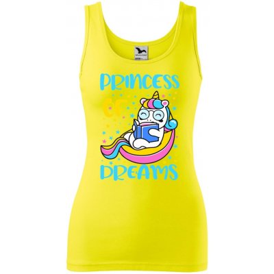 Dobrý Triko dámské tílko s potiskem Princess of dreams Citrónová – Zboží Dáma