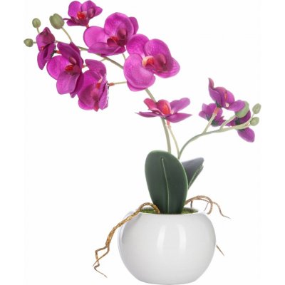 Atmosphera Umělá orchidej, růžová, v květináči, 25 cm růžová – Zboží Dáma