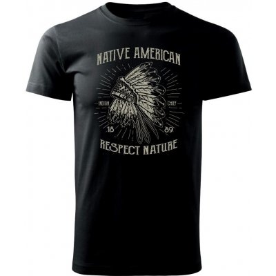 Native American 1 Klasické pánské triko černá