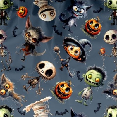 Kočárkovina - Halloween na šedé cena za m2 – Zboží Mobilmania