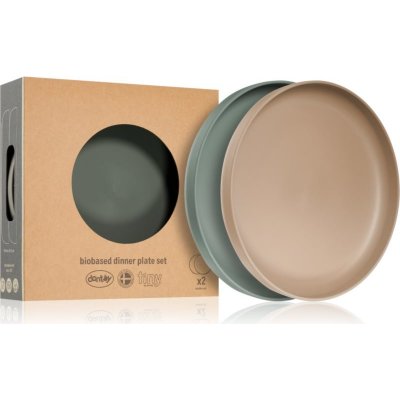 Dantoy Tiny Bio talíře 0 m+ Olive Mocca 2 ks – Zboží Dáma