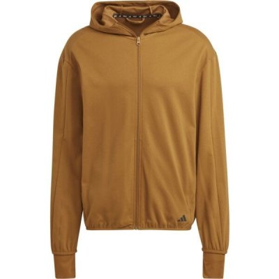 adidas YOGA Full-Zip Hoodie mikina hnědá – Zboží Dáma