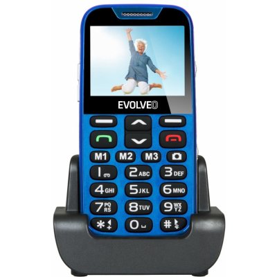 EVOLVEO EasyPhone XD, mobilní telefon pro seniory s nabíjecím stojánkem (modrá barva) EP-600-XDL
