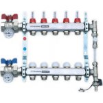 TIEMME 1" Osazený NEREZ rozdělovač, přímý, průtokoměry, 4 okruhy TM3871XI060504BY – Sleviste.cz