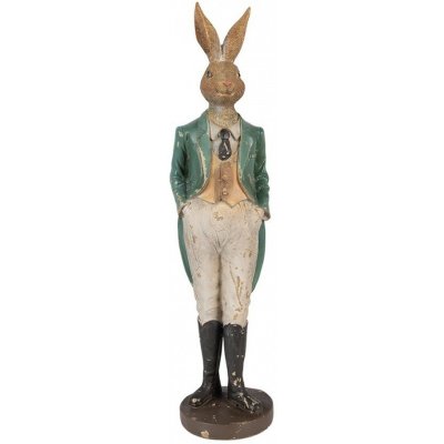 Clayre & Eef Noblesní vintage králičí elegán v zeleném fraku - 9*9*36 cm – Hledejceny.cz