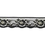Krajka pevná 37mm černá se zlatou, polyamid - metráž – Sleviste.cz