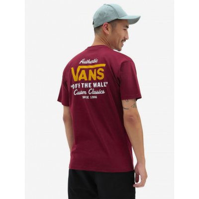 Vans pánské triko HOLDER ST CLASSIC syrah/white Červená