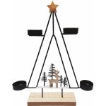 Anděl Přerov Svícen strom z kovu černý na postavení, 25 x 31 x 5 cm – Hledejceny.cz