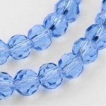 Broušené korálky - průsvitné - modré - 6 mm - 10 ks – Zboží Dáma