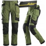 Snickers Pracovní kalhoty 6241 pružné montérky Stretch khaki black – Zboží Mobilmania