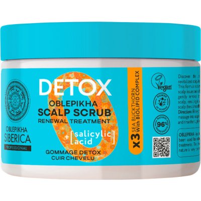 NATURA SIBERICA Oblepikha O Detox Detoxikační peeling pro vlasovou pokožku 300 ml – Zboží Dáma