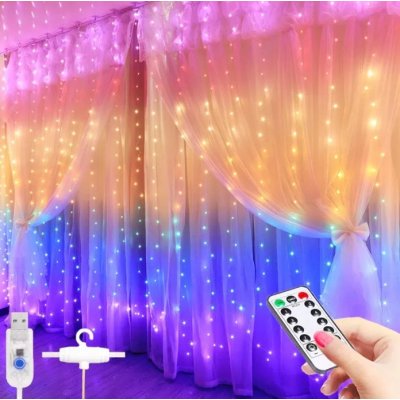 BERGE LED světelný závěs 3x2,8m multicolor – Hledejceny.cz
