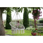 KIK KX7629 Závěsné křeslo s třásněmi 80 cm bílá – Zbozi.Blesk.cz