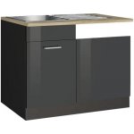 Held Möbel Mailand 110 x 60 x 85 cm šedá vysoce lesklé šedá matný – Hledejceny.cz