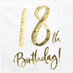 PartyDeco Papírové ubrousky 18th Birthday 33x33cm 20ks – Zboží Dáma