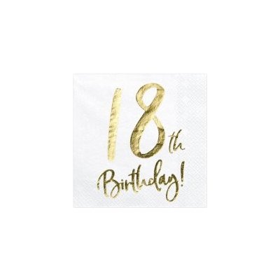 PartyDeco Papírové ubrousky 18th Birthday 33x33cm 20ks – Zboží Dáma
