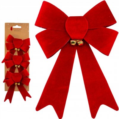 KOOPMAN Kokardy se zvonečky červené 13cm 3ks AWR410390 – Hledejceny.cz