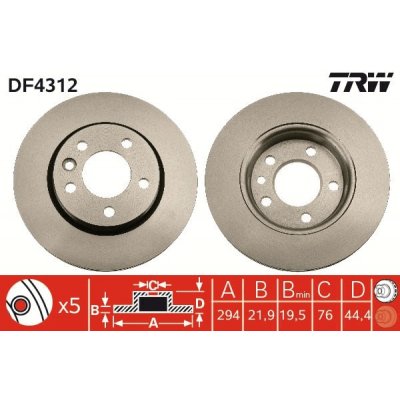 Brzdový kotouč TRW DF4312 | Zboží Auto