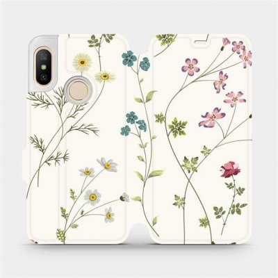 Pouzdro Mobiwear parádní flip Xiaomi Mi A2 Lite - MD03S Tenké rostlinky s květy – Zbozi.Blesk.cz