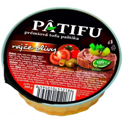 Veto Paštika Patifu s rajčaty a olivami 100 g – Sleviste.cz