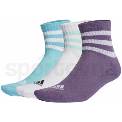 adidas 3-Stripes Cushioned Sportswear Mid 3P modrá/bílá/fialová