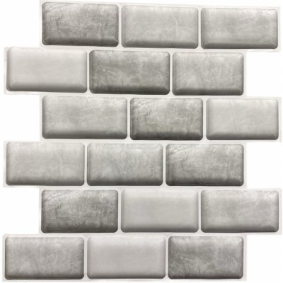 Impol Trade 3D PVC TPO2802 30 x 30 cm cihlový šedo-bílá 1ks – Zbozi.Blesk.cz