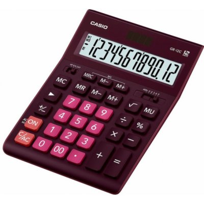 CASIO CALCULATOR GR-12C-WR OFFICE PURPLE 12-DIGIT DISPLAY