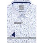 AMJ Comfort pánská košile dlouhý rukáv světlá s modrým vzorem VDBR1311