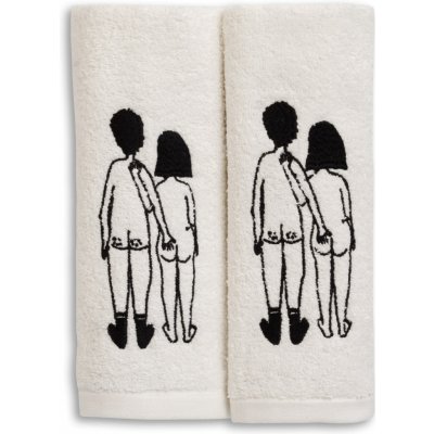 helen b Ručník pro hosty Naked couple back – set 2 ks, bílá barva, textil