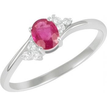 Zářivý prsten s diamanty a rubínem GKW26150