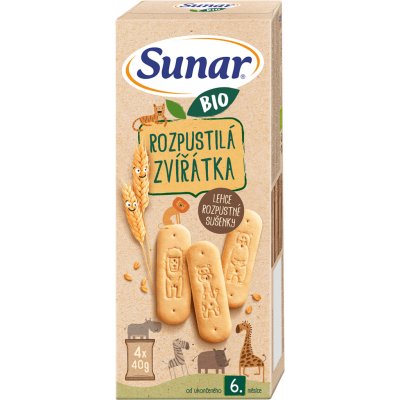 Sunar BIO Rozpustilá zvířátka sušenky 4 x 40 g – Zboží Dáma