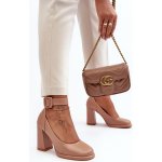 Kesi dámské vysoké podpatky bílá hnědá krémová – Zboží Mobilmania