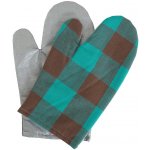 B.E.S. - Petrovice, s.r.o. Kuchyňská chňapka s magnetem a teflonovou vrstvou, 2 ks v balení - vzor Tyrkysovohnědé káro – Sleviste.cz