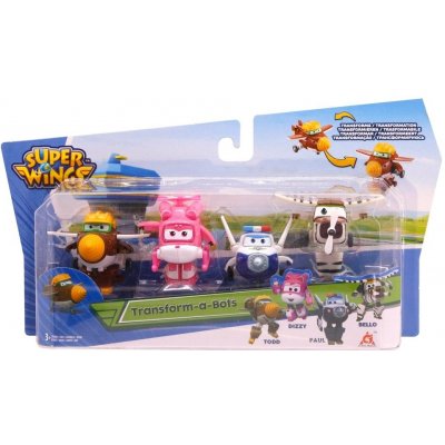 Super Wings 4 PAck Transform-a-Bots s Toddem, Dizzym, Paulem, Bello – Zboží Dáma